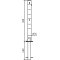Barrier posts | Steel tube  76 x 2,6 mm | Foldable, with Euro profile cylinder lock | for casting in concretewith ground socket part-no. 470.60approx. 400 mm below ground | hot-dip galvanized and white coatedwith three red reflecting stripes | without eyelet